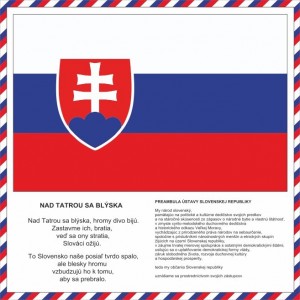 PLASTOVÁ Preambula Ústavy SR, vlajka s textom hymny